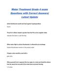 Water Treatment Grade 4 exam Questions with Correct Answers&vert; Latest Update