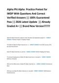Alpha Phi Alpha  Practice Pretest for  IMDP With Questions And Correct  Verified Answers &vert;&vert; 100&percnt; Guaranteed  Pass &vert;&vert; 2026 Latest Update  &vert;&vert; Already  Graded A&plus; &vert;&vert; Brand New Version&excl;&excl;&excl;&excl;&excl;&excl;&excl;