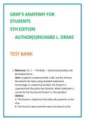 2026 NGN NCLEX Test Bank for Gray&rsquo;s Anatomy for Students 5th Edition by Drake Vogl Mitchell &vert; MCQs Rationales Clinical Judgment
