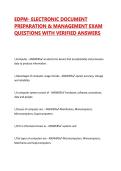 EDPM- ELECTRONIC DOCUMENT PREPARATION & MANAGEMENT EXAM QUESTIONS WITH VERIFIED ANSWERS