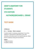 2026 NGN NCLEX Test Bank for Gray&rsquo;s Anatomy for Students 5th Edition by Drake Vogl Mitchell &vert; MCQs Rationales Clinical Judgment