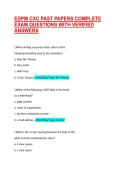 EDPM CXC PAST PAPERS COMPLETE EXAM QUESTIONS WITH VERIFIED ANSWERS
