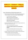 NURS 211 - LifeSpan1 - Midterm&period;  Questions and Answers LATEST  UPDATE