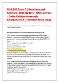 NUR 265 Exam 3 &vert; Questions and  Answers &vert; 2026 Update &vert; 100&percnt; Correct &ndash; Galen College Neurologic  Emergencies & Traumatic Brain Injury