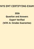 NYS EMT Certifying Exam Study Guide 2026 &vert; Questions & Answers PDF