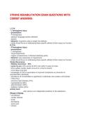 STROKE REHABILITATION EXAM QUESTIONS WITH CORRET ANSWERS