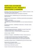 NURS 5334 ADVANCED PHARMACOLOGY MODULE 2 QUESTIONS & ANSWERS