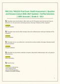 NSG 316 &sol; NSG316 Final Exam&colon; Health Assessment &vert; Question and Answers &lpar;Latest 2026&ndash;2027 Update&rpar; &vert; Verified Solutions &vert; 100&percnt; Accurate &vert; Grade A &ndash; GCU