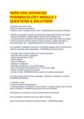 NURS 5334 ADVANCED PHARMACOLOGY MODULE 1 QUESTIONS & SOLUTIONS