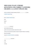 MED SURG EXAM 3 STROKE  QUESTIONS AND CORRECT ANSWERS&vert;&vert;  GRADED A&plus;&vert;&vert; LATEST UPDATE 2026 