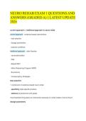 NEURO REHAB EXAM 1 QUESTIONS AND  ANSWERS &lpar;GRADED A&rpar; &vert;&vert; LATEST UPDATE  2026 