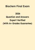 Biochemistry Final Exam Study Guide 2026 &vert; Questions & Answers PDF