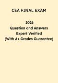 CEA Final Exam Study Guide 2026 &vert; Certification Questions & Answers PDF