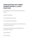 STROKE QUESTIONS WITH CORRECT  ANSWERS&vert;&vert; GRADED A&plus;&vert;&vert; LATEST  UPDATE 2026 