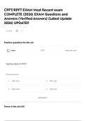 CPFT&sol;RPFT EXAM Most Recent exam COMPLETE &lpar;2026&rpar; EXAM Questions and Answers &lpar;Verified Answers&rpar; &lpar;Latest Update 2026&rpar; UPDATE&excl;&excl;
