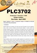 PLC3702 Assignment 1 &lpar;COMPLETE ANSWERS&rpar; Semester 1 2026 - DUE April 2026