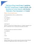 Wall Street Prep Actual Exams Compilation 2026&sol;2027 Actual Exam &vert; Complete Bundle with Questions & Correct Answers with Detailed Rationales &vert; Pass Guaranteed - A&plus; Graded