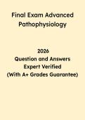 Advanced Pathophysiology Final Exam Study Guide 2026 &vert; Questions & Answers PDF