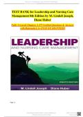 Test Bank for Leadership and Nursing Care Management&comma; 8th Edition by M&period; Lindell Joseph and Diane Huber &vert; Complete Verified Questions & Answers 2026