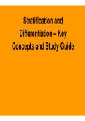 Stratification and Differentiation &ndash; Key Concepts and Study Guide 2025&sol; 2026 Comprehensive Sociology Review Guide with Solutions