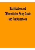 Stratification and Differentiation Study Guide and Test Questions 2025&sol; 2026 Comprehensive Sociology Review with Solutions