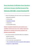 Nurse Anesthesia Certification Exam Questions  and Correct Answers &lpar;Verified Answers&rpar; Plus  Rationales 2026 Q&A &vert; Instant Download Pdf