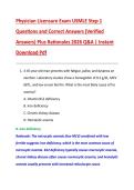 Physician Licensure Exam USMLE Step 1  Questions and Correct Answers &lpar;Verified  Answers&rpar; Plus Rationales 2026 Q&A &vert; Instant  Download Pdf