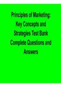 Principles of Marketing Key Concepts and Strategies Test Bank Complete Questions and Answers 2025&sol; 2026 Comprehensive Marketing Exam Prep Guide with Solutions