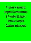 Principles of Marketing Integrated Communications & Promotion Strategies Test Bank Complete Questions 2025&sol; 2026 Comprehensive Marketing Exam Prep Guide with Solutions