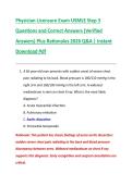 Physician Licensure Exam USMLE Step 3  Questions and Correct Answers &lpar;Verified  Answers&rpar; Plus Rationales 2026 Q&A &vert; Instant  Download Pdf 