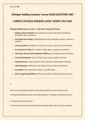 Michigan Building Inspector License EXAM QUESTIONS AND CORRECT DETAILED ANSWERS LATEST UPDATE THIS YEAR 