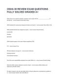 OSHA 30 REVIEW EXAM QUESTIONS FULLY SOLVED GRADED A&plus;