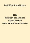 PA EFDA Board Exam Study Guide 2026 &vert; Dental Assistant Questions & Answers PDF