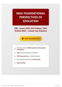 WGU Foundational Perspectives of Education 320&plus; &lpar;Latest 2025-2026 Edition&rpar; 100&percnt; Verified Q&A &plus; Answer Key Solutions