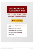 WGU Information Management - C468 110&plus; &lpar;Latest 2025-2026 Edition&rpar; 100&percnt; Verified Q&A &plus; Answer Key Solutions