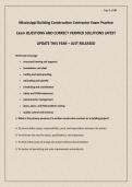 Mississippi Building Construction Contractor Exam Practice Exam QUESTIONS AND CORRECT VERIFIED SOLUTIONS LATEST UPDATE THIS YEAR &ndash; JUST RELEASED