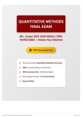 Quantitative Methods Final Exam 65&plus; &lpar;Latest 2025-2026 Edition&rpar; 100&percnt; Verified Q&A &plus; Answer Key Solutions