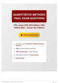 Quantitative Methods Final Exam Questions 170&plus; &lpar;Latest 2025-2026 Edition&rpar; 100&percnt; Verified Q&A &plus; Answer Key Solutions