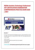 RESNA Assistive Technology Professional ATP CERTIFICATION EXAMINATION COMPREHENSIVE PRACTICE EXAM 2026 &sol; 2027