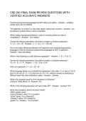 CSE 240 FINAL EXAM REVIEW QUESTIONS WITH VERIFIED ACCURATE ANSWERS