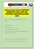 California Real Estate PROPERTY OWNERSHIP AND LAND USE CONTROLS AND REGULATIONS 2026
