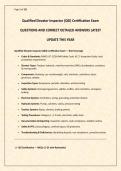 Qualified Elevator Inspector &lpar;QEI&rpar; Certification Exam QUESTIONS AND CORRECT DETAILED ANSWERS LATEST UPDATE THIS YEAR 