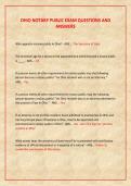 OHIO NOTARY PUBLIC EXAM QUESTIONS AND  ANSWERS