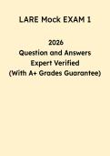 LARE Mock Exam 1 Study Guide 2026 &vert; Practice Questions & Answers PDF