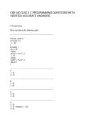 CSE 240 QUIZ 3 C PROGRAMMING QUESTIONS WITH VERIFIED ACCURATE ANSWERS