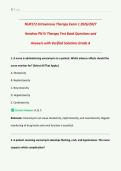 NUR172 Intravenous Therapy Exam 1 2026&sol;2027  Hondros PN IV Therapy Test Bank Questions and  Answers with Verified Solutions Grade A 