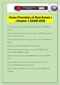 Texas Principles of Real Estate I - Chapter 1 EXAM 2026