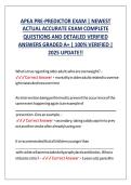 APEA PRE-PREDICTOR EXAM &vert; NEWEST  ACTUAL ACCURATE EXAM COMPLETE  QUESTIONS AND DETAILED VERIFIED  ANSWERS GRADED A&plus; &vert; 100&percnt; VERIFIED &vert;  2025 UPDATE&excl;&excl;