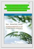 Test bank for fundamentals of corporate finance 10th Edition by Ross Westerfield Jordan  &vert;all chapters covered&vert;already graded A&plus; &vert;questions and correct verified answers with rationales