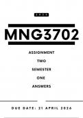 MNG3702 Assignment 2 Answers - Semester 1 &comma; 2026 &vert; Due Date 21 April 2026